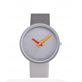 Women Watch Gray Contrast Leather Quartz Watch Women Watches Lovers