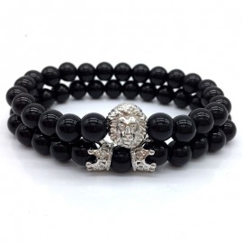 2pcs/set Crown Lion Bracelet Men