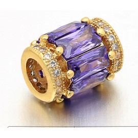Hot sale large hole beads micro inlaid zircon CZ jewelry accessories suitable for DIY bracelet