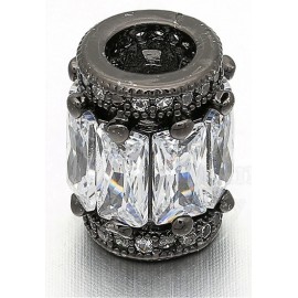 Hot sale large hole beads micro inlaid zircon CZ jewelry accessories suitable for DIY bracelet