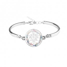  Classic Psalm Bracelet Charms Handmade Round Glass Letter Bracelet Bible Quote Jewelry Gift For Christian Women Men
