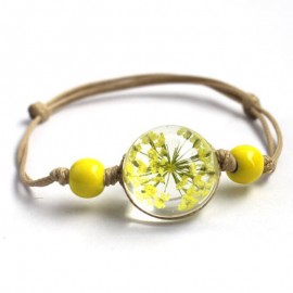 New Glass Ball Bracelet Jewwlry Wholesale Women Romantic Dry Flowers Bracelet