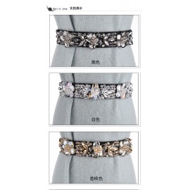 Ladies Flower Rhinestone Dress Belt