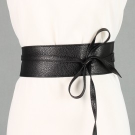 Circle Soft Leather Bowknot Body Shaping Bands Wide Belts 