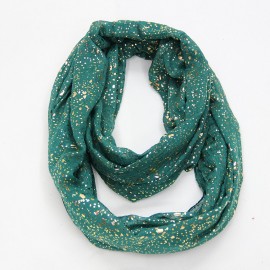 New Europe Fashion Shiny Bronzing Gold Dot Infinity Hijab Scarfs Snood For Women Ladies
